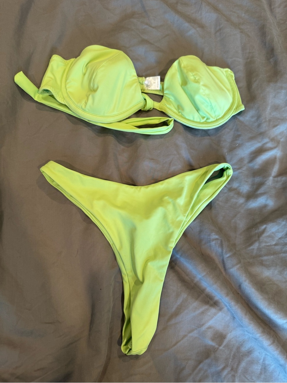 Tiger Mist Lime Green Bikini Set Size Small